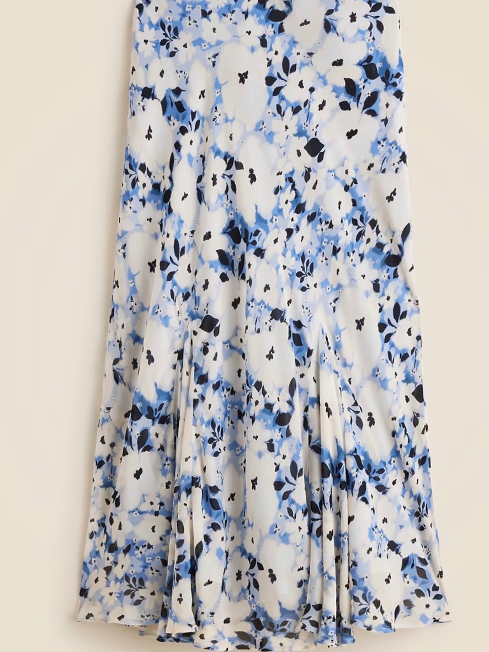 JCrew Gwyneth Flounce -hem in sky Floral, Chiffon size Small